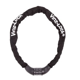 VINZ Devi chain lock, 5-digit combination lock, chain lock, bicycle lock, armoured lock, combination lock, 120 cm x diameter 6 mm