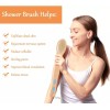 Breezee Market Cepillo Corporal Ducha Baño Doble Cara Exfoliante Mango