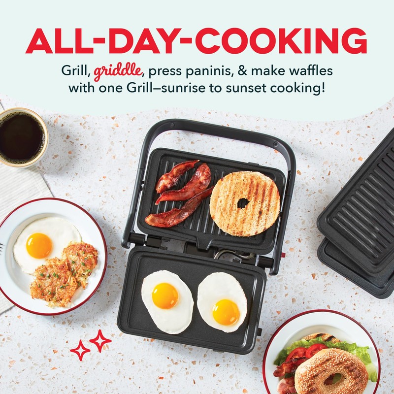 Dash Griddle 2-Plate Pack for MultiMaker Flex Press Grill System