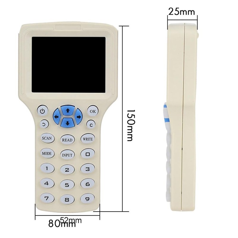 RFID Reader Writer Duplicator 125KHz 13.56MHz Encrypted Decoder Writable Key