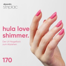alessandro Striplac - Smalto UV per unghie Hula Love Shimmer – coprente e resistente ai graffi fino a 15 giorni, facile da applicare, con tecnologia di rimozione delicata, vegano, rosa, 6,5 ml
