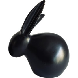 khevga 2er Set Deko Hase aus Porzellan – Osterdekoration schwarz – Modernes Design – Tischdekoration Ostern – Hasen Dekoration matt schwarz, 9 cm & 14 cm