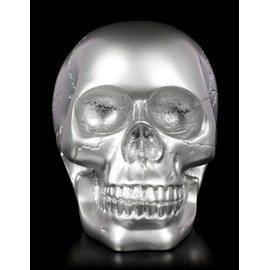 Figuren Shop GmbH Gothic Skull - Silver - Series: The Skull Collection | Fantasy Skull, Skull Head Sculpture, Height 11 cm