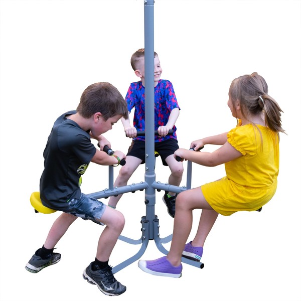 Triple Fun-Go-Round, 2" Diameter Metal Tubing Swing Set Accessory Attachment.