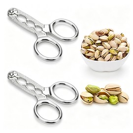 2Pcs Nut Crackers Nuts Pistachio Sheller Opener Kitchen Tools Stainless Steel Nutcracker Multi-Function Walnut Pine Sheller Opener Specialty Gadgets