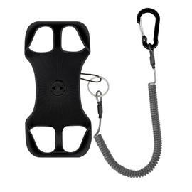 CHYIBIKA Universal Protector Phone Tether, Phone Lanyard Silicone Holder with Detachable Ring Grip,Fit Outdoor/Hiking/Fishing(Black-B)