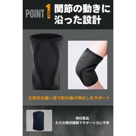 VEROMAN ppi-gear007 Elbow Sleeve, 0.3 inch (7 mm), Elbow Support, Training (Black, M)