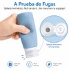 Juego de 4 Botellas de Silicona para Viaje, 90 ml,