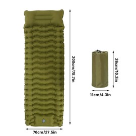 Longzhuo Self-Inflating Sleeping Mat for Camping, 200 cm x 70 cm, Self-Inflating Air Mattress, Waterproof and Portable Sleeping Mat, Ultralight with Foot Press Pump, Suitable for Hiking, Travel