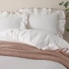 Wylder Nature Blousey Ruffled Cotton Pillowcase Pair - Pink