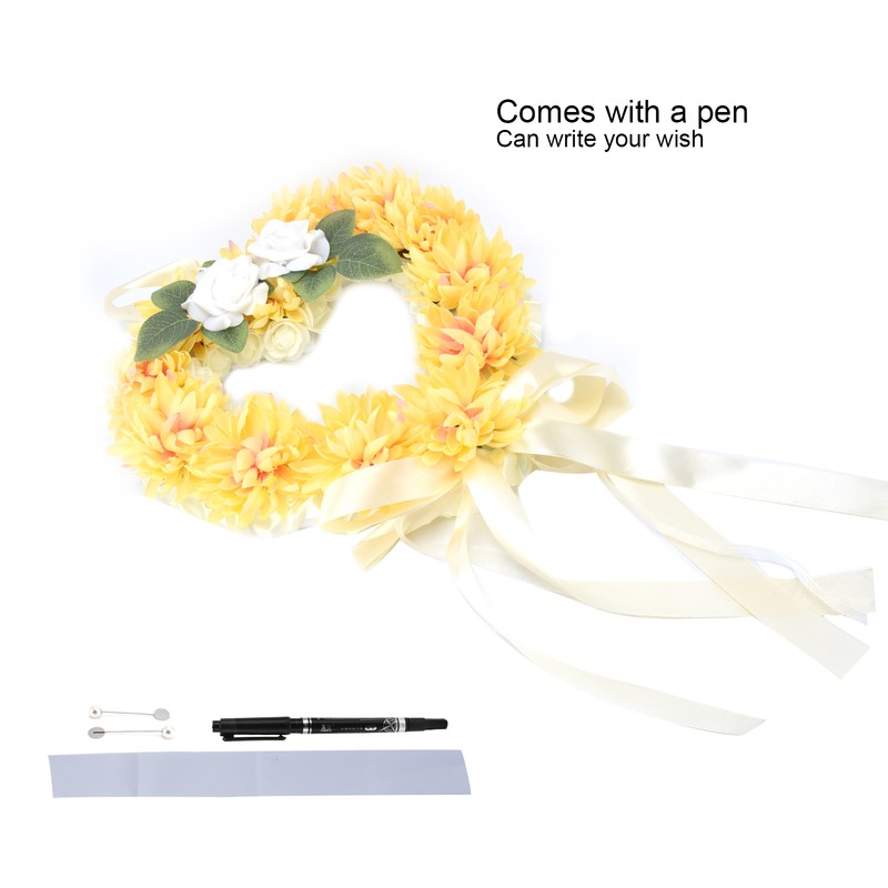Heart Shaped Tribute Memorial Wreath Artificial Silk Wreath Gravestone Decoration