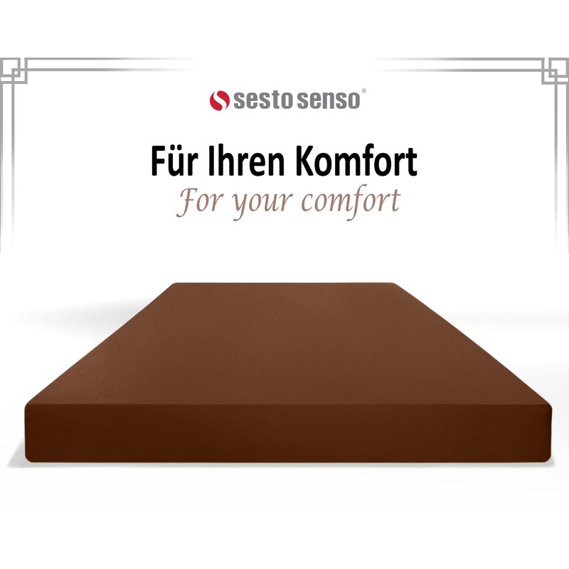 Sesto Senso Fitted Sheet 90 x 200 cm Brown for