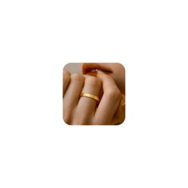 Honsny Gold Initial Rings for Women 14K Gold Dainty Wedding Band Letter Ring Engraved Capital Alphabet Stacking Thumb Initial Name Rings for Teen Jewelry Gifts Size 6-10
