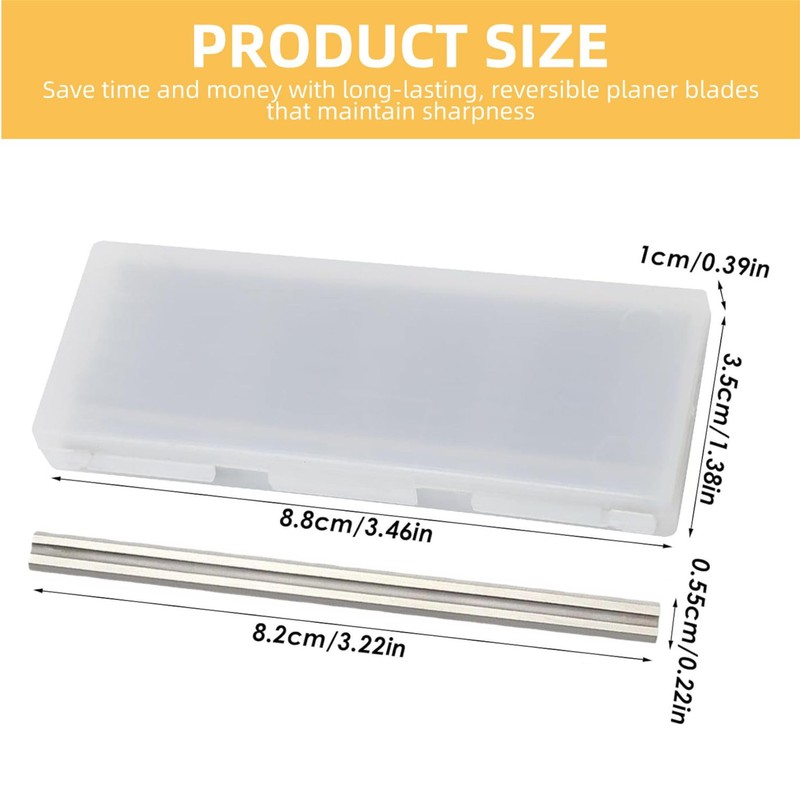 3-1/4" 82mm TCT Carbide Planer Blades (10-Pack+2 Replacement Belts) -