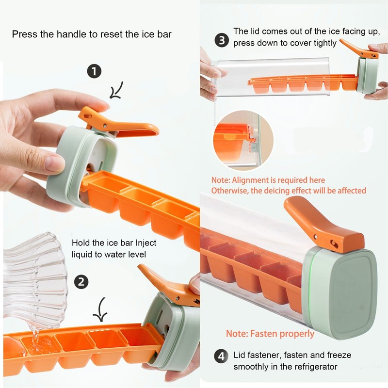 2PCS Ice Cube Trays 6 Grids Easy Release Reusable Ice