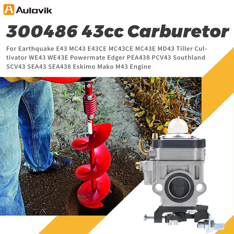300486 43cc Carburetor for Earthquake E43 MC43 E43CE MC43CE MC43E