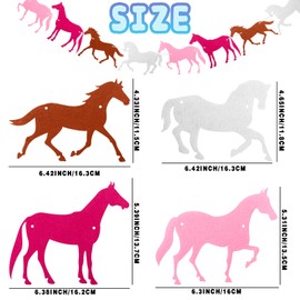 Horse Garland Banner Pink Horse Banner for Farm Themed Racing Birthday Party Supplies Favors Decorations