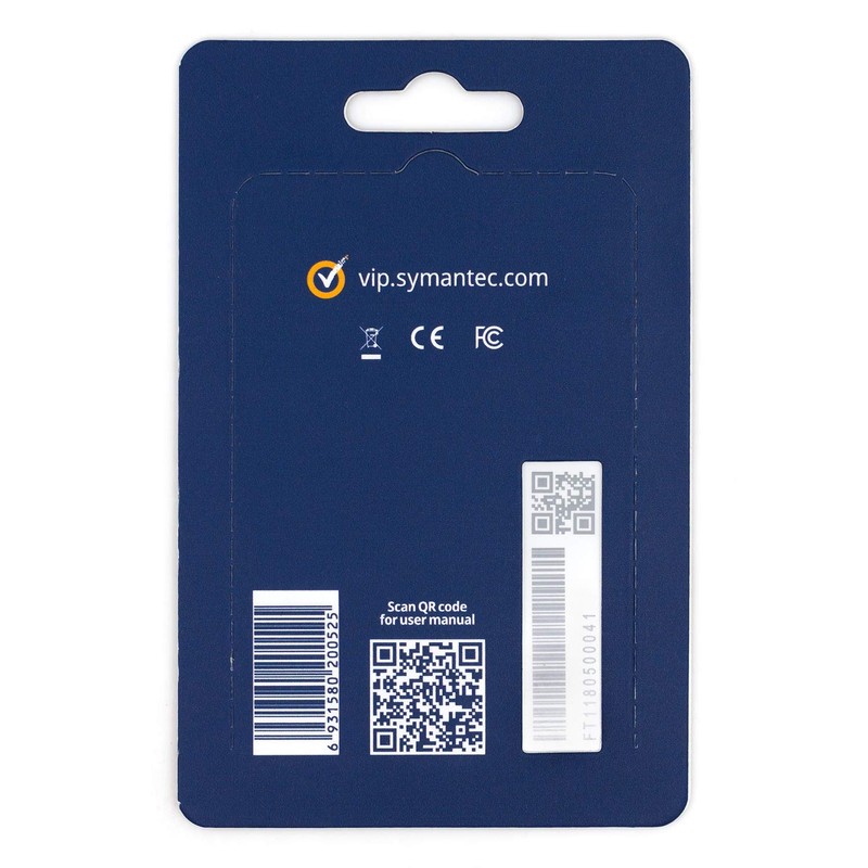 Symantec VIP Card Authenticator - OTP Display Token - Second
