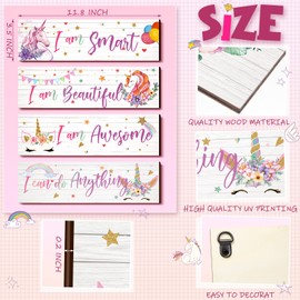 Unicorn Rainbow Girls Room Wall Decor Unicorn Rainbow Motivational Wall Art Inspirational Wall Art Room Decor Unicorn Bedroom Decor for Girls Kids Bedroom Nursery Decorations (Smart Style)