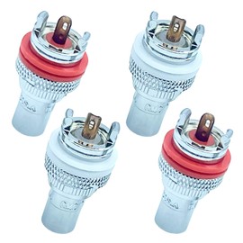 TIGRE BLANC RCA Jack Terminal Female Audio Speaker Amplifier Terminal Connector Noise Prevention Pure Copper Set of 4 Silver Plated