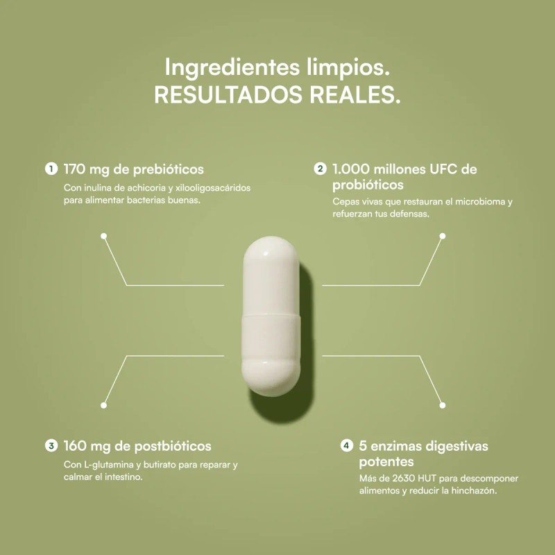 Recuperacin Intestinal 4 En 1 Con Preprobiticosenzimas Sin Sabor