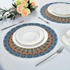 Qilmy Mandala Round Placemats Non-Slip Washable Polyester Table Mats Set