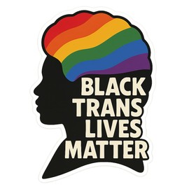 Rainbow Afro Silhouette 70s Activist Poster Sticker (2.25" x 3.25")