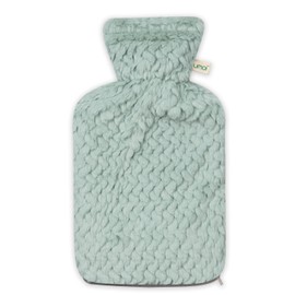 Premium Hot Water Bottle 2 Litre Natural Rubber with Soft Faux Fur Cover with Zip Bed Bottle Hot Water Bottle BS1970:2012 Certified – New Model (Mint)