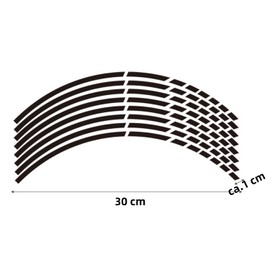 LATRAT Pack of 16 Car Wheel Stickers, Stickers for Wheels with Transfer Film, Discreet and Design, Easy to Apply, Reflective Black