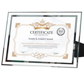 Houstimi Silver A4 Picture Frame Certificate Frame Glass Diploma Graduation Photo Display Stand For Tabletop or Wall