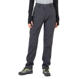 Wespornow Women's-Fleece-Lined-Hiking-Pants Snow-Ski-Pants Water-Resistance-Outdoor-Softshell-Insulated-Pants for Winter (Grey, Small)