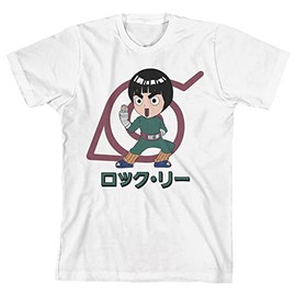 Naruto Chibi Rock Lee Ready To Rock Stance Kids White T-Shirt