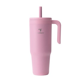 REDUCE Chiller Vacuum Insulated 40 oz Tumbler with Spill-Proof Silicone Straw - Sustainable Tritan Lid with Water Intake Markers - Soft Sit Base Travel Mug - Dishwasher Safe - Cosmetic Pink