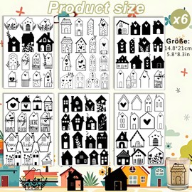 Rub On Sticker Flowers, Pack of 6 A5 Rub On Stickers, Rub On Foil Transfer Stickers, Rub On Flower, for Furniture, Glass, Wood, Scrapbooking, DIY Crafts Decoration (Home)
