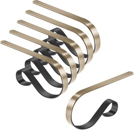 Christmas Stocking Holders for Mantle Xmas Decor Set of 6 Brass