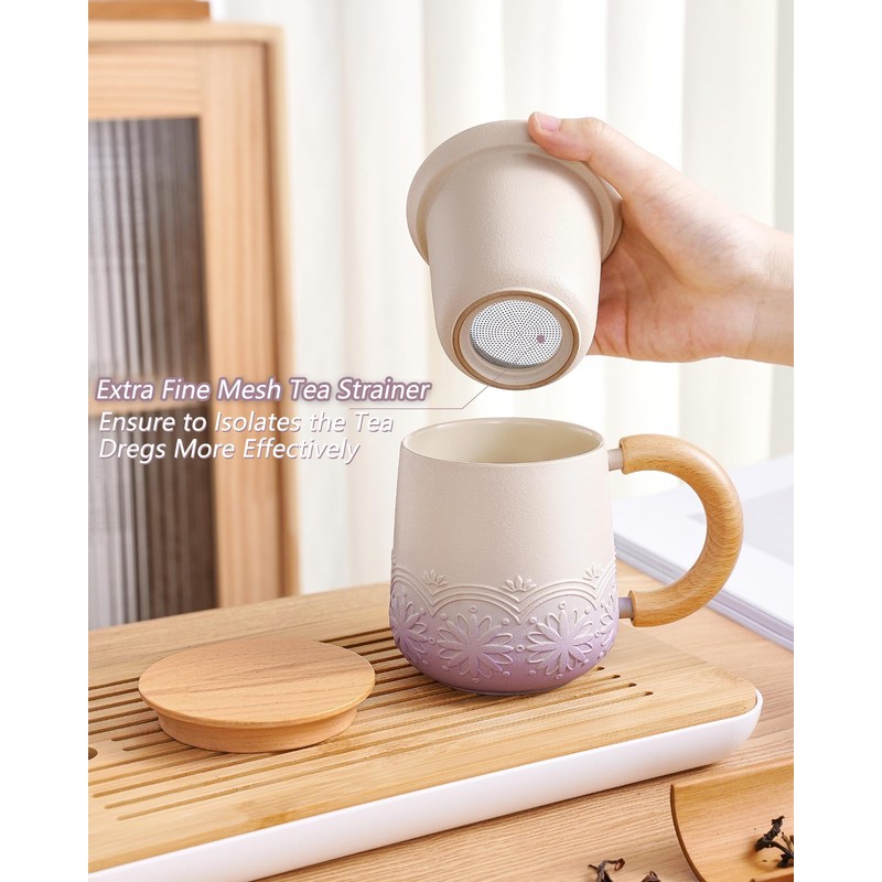 ZENS Tea Mug with Infuser and Lid for Loose Leaf