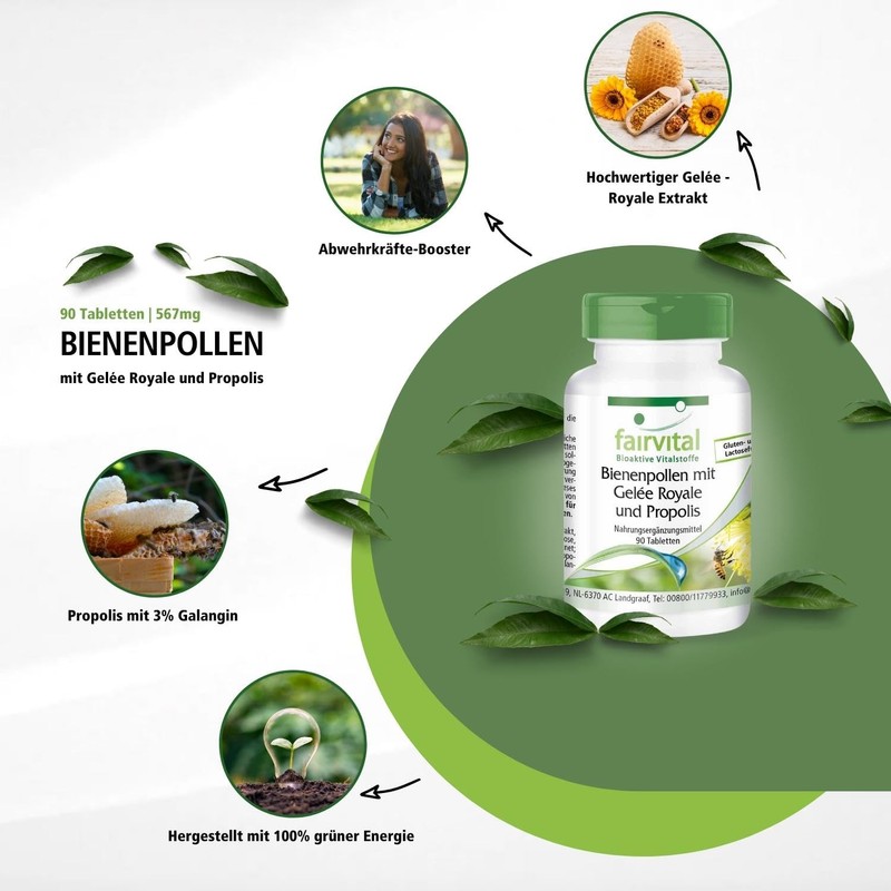 Fairvital Bee pollen with royal jelly and propolis - high