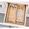 Fabsome Kitchen Utensil Drawer Organizer, Bamboo Silverware Cutlery Flatware Organizer