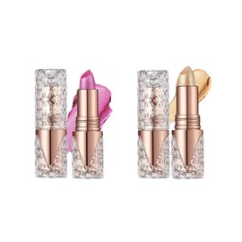 Glitter Metallic Shimmer Red Lipstick Long Lasting Kit, Non Stick Cup Lip Gloss,High Impact Lip Color with Transfer-proof Wear, Long Lasting & Waterproof Lipstick Makeup for Women (2 pcs)