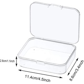 24 Pcs Mini Plastic Storage Containers Box with Lid, 4.5x3.4 Inches Clear Rectangle Box for Collecting Small Items, Beads, Game Pieces, Business Cards, Crafts Accessories