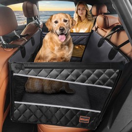 MIXJOY Dog Car Seat for Large Medium Dogs, Back Seat Extender for Pets, Waterproof Pet Carseat for Medium Sized Dog, Hammock for Pet, with Storage Pocket for Cars/SUV/Truck(L)