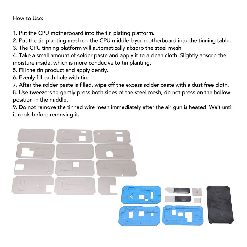 BGA Reball Stencil Reballing Rework Strong Magnetic Accessory Set Kit