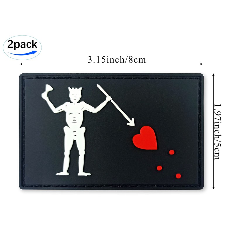 Pirate Blackbeard Flag Patch Pirate Edward Teach Tactical PVC Patches