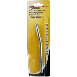 Lumax LX-1424 Silver 6 inch Long 1/8" NPT Grease Gun Extension Pipe. It has a 30 Degree Angle. Zinc Plated, Corrosion-Resistant Finish. 1/8" NPT Male Threads on Both Ends.