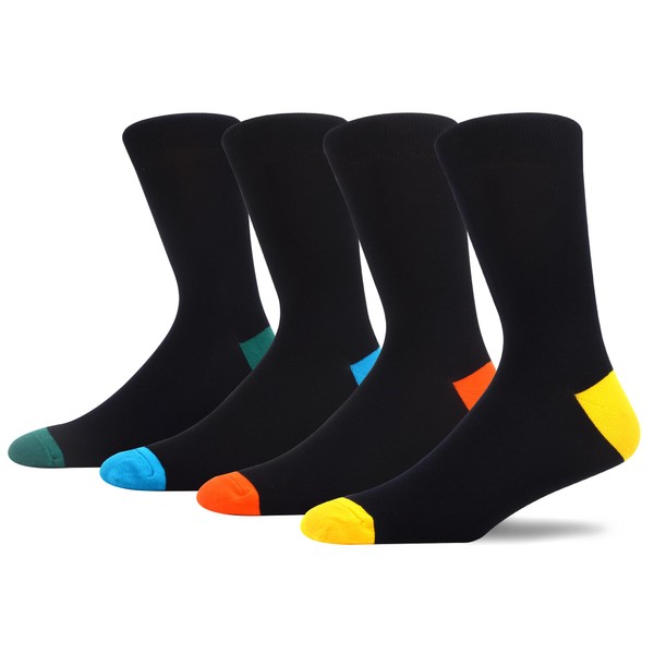 MAKABO Soft Breathable Seamless Men's Bamboo Socks, 4 Pairs Casual