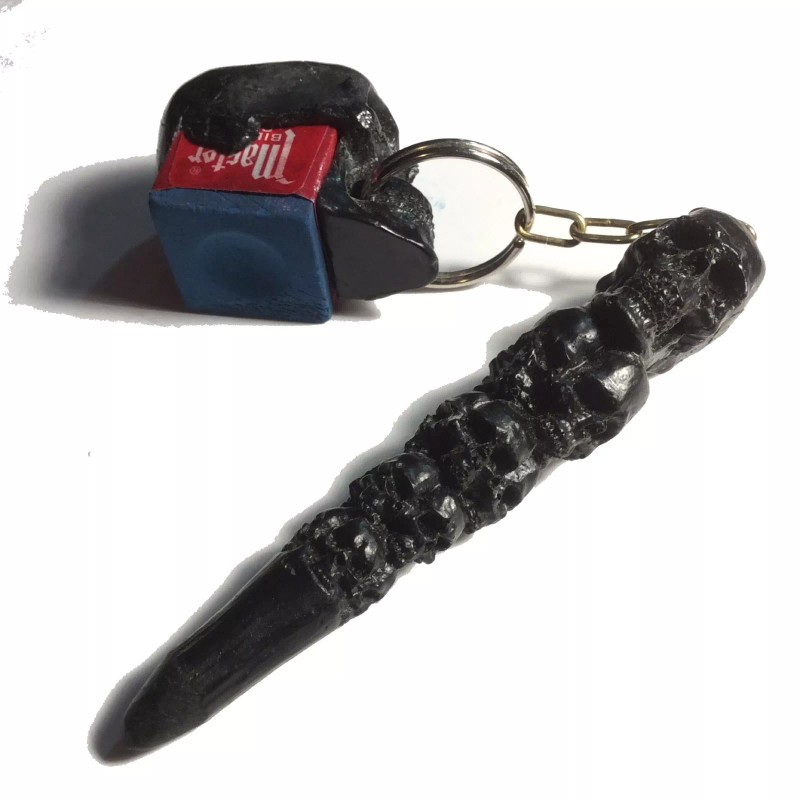 BawdyPartz Made in USA Skull Pool Billiards Cue Pocket Chalker