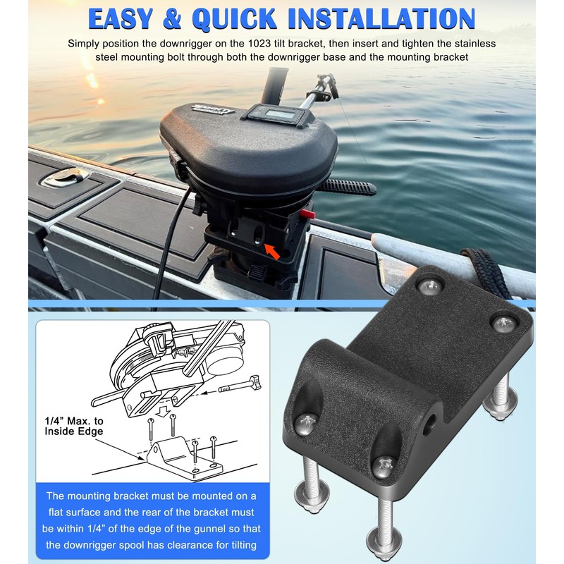 1023 Tilt-Up Mounting Bracket Fits for Scotty Downrigger Models 1080-1116,