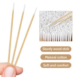 BABONIE 800PCS Pointed Cotton Swabs with Storage Case - Precision Microblading Cotton Swab 4 inch - Micro Swabs Sticks for Nail Supplies Makeup Tattoo Permanent Cosmetic