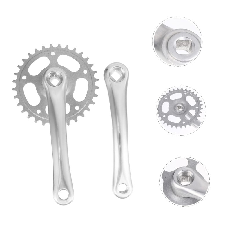 Abaodam 1Set Single Speeds Hollow Crankset Replacement for Mountain Bike