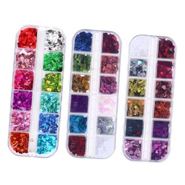 Beavorty Unique Nail Sequins Iridescent Butterfly Heart Shaped Decorative Nail Art Stickers for Manicure Craft Projects Makeup Safe Fade-resistant